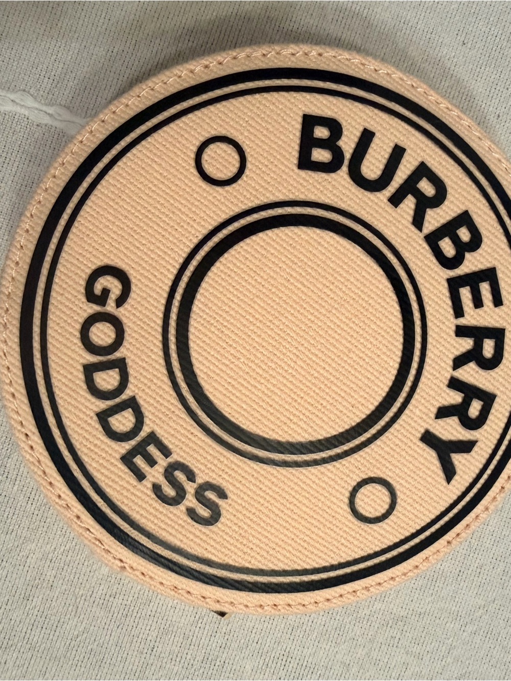 Burberry Peach and Black Circular 'Goddess' Patch